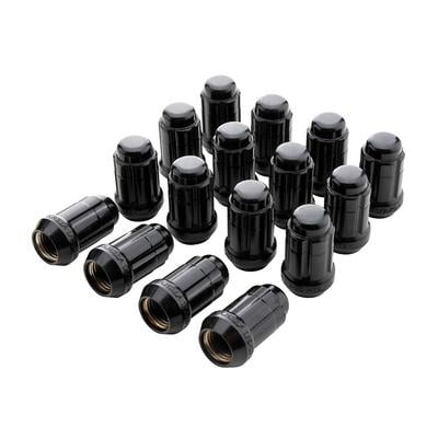Gorilla Automotive 12mm x 1.50 Spline Lug Nut Kit with Valves (Black) - K4CS-12150BGR
